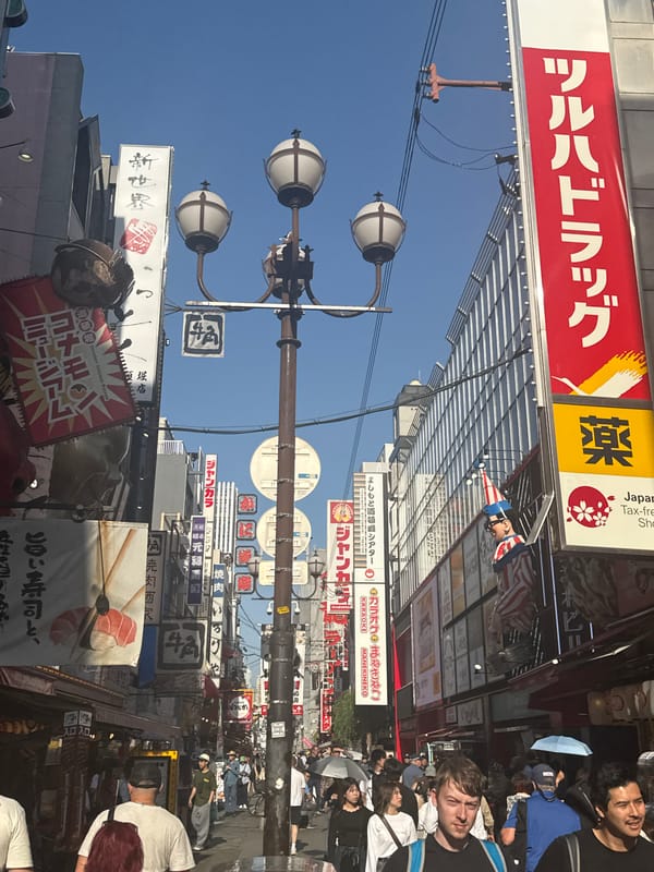 Morning street life and dining captured across Osaka commercial districts