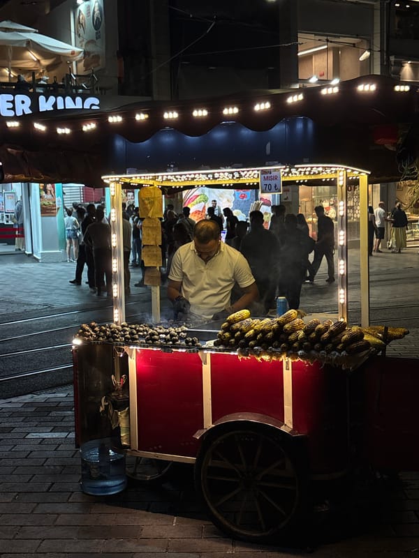 Evening street life documented across Beyoğlu district, Istanbul