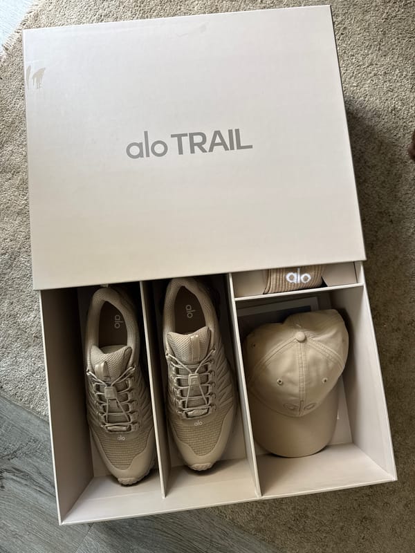 Alo Trail merchandise unboxed in Los Angeles