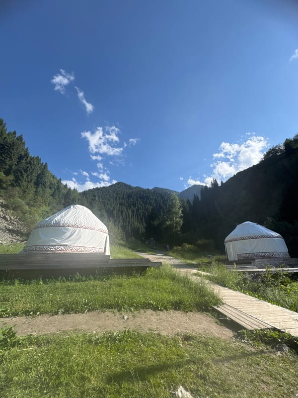 Hiking trails, waterfalls, and yurts in the Almaty mountains