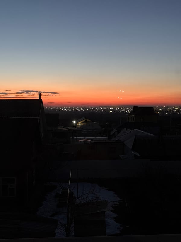 Dusk skyline captured over Ulyanovsk, Russia