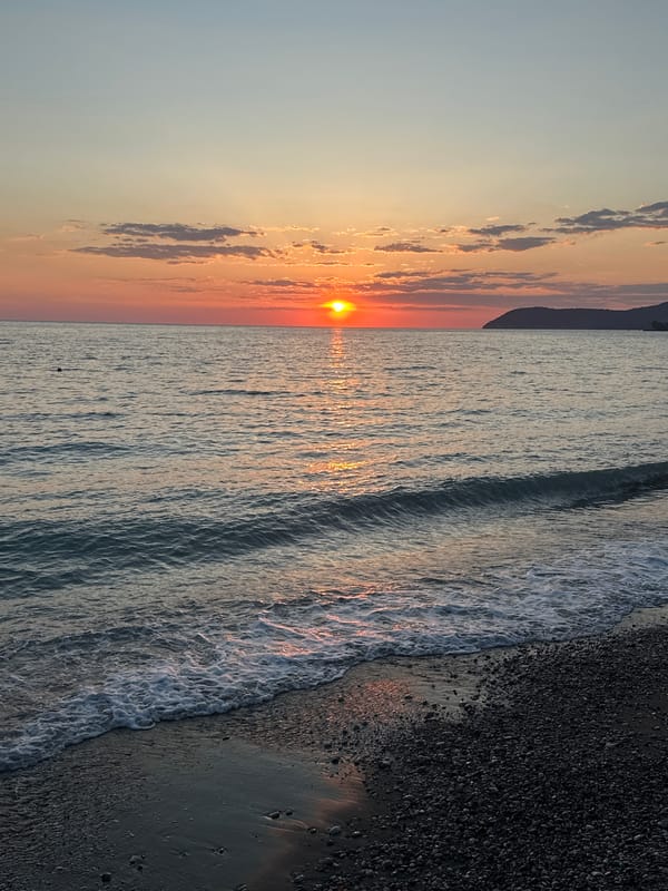 Sunset and dog memories captured in Šušanj, Montenegro