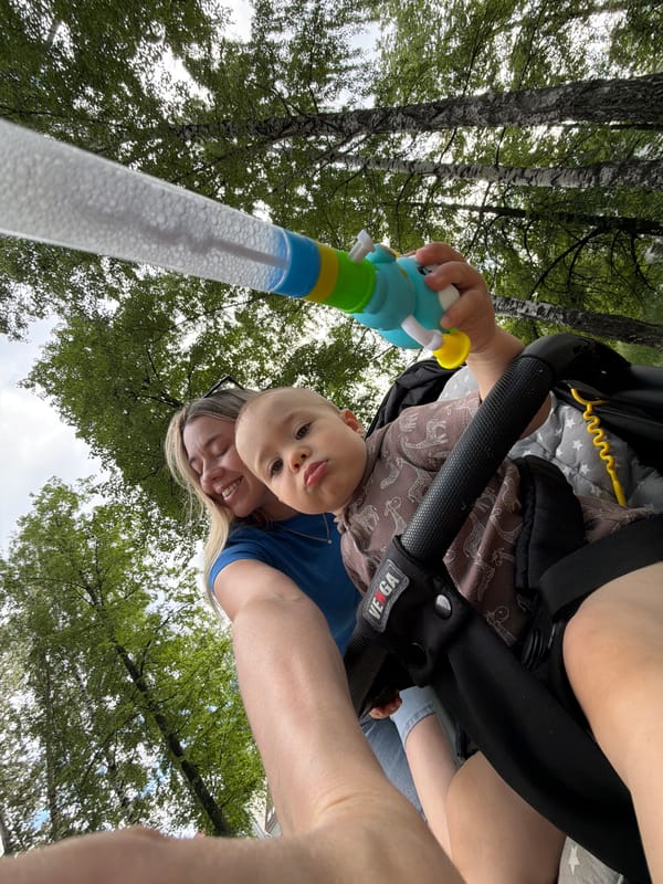 Family enjoys afternoon park outing in Chaikovsky, Russia