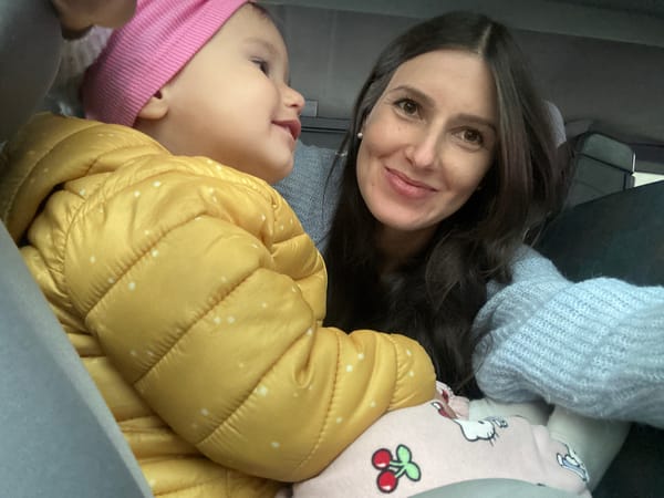 Woman and child observed in car in Ustroń, Poland