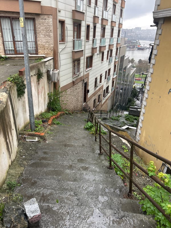 Pedestrian pathway photographed in Beyoğlu, Istanbul
