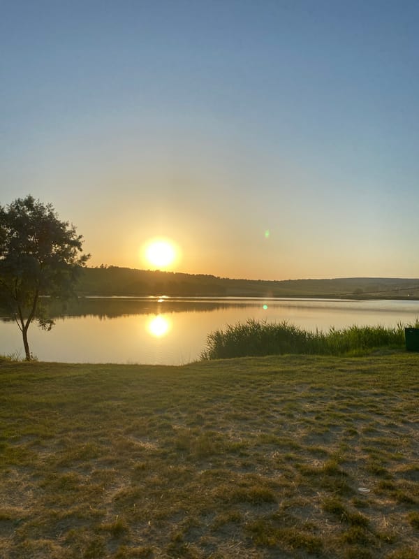 Afternoon to sunset over quiet countryside in rural Moldova