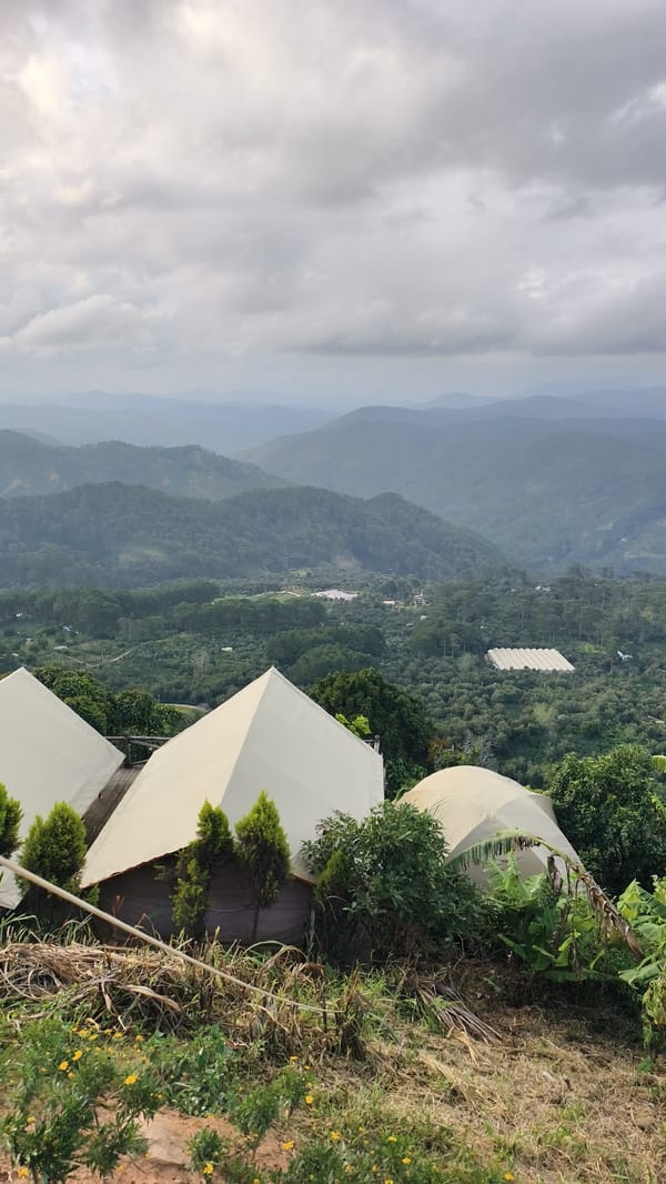 Cloud 9 café and mountain views in Da Lat's hillside district