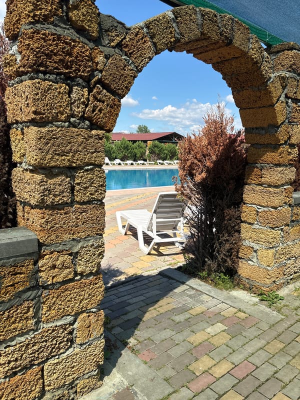 Summer poolside relaxation documented in Neftyanik, Russia