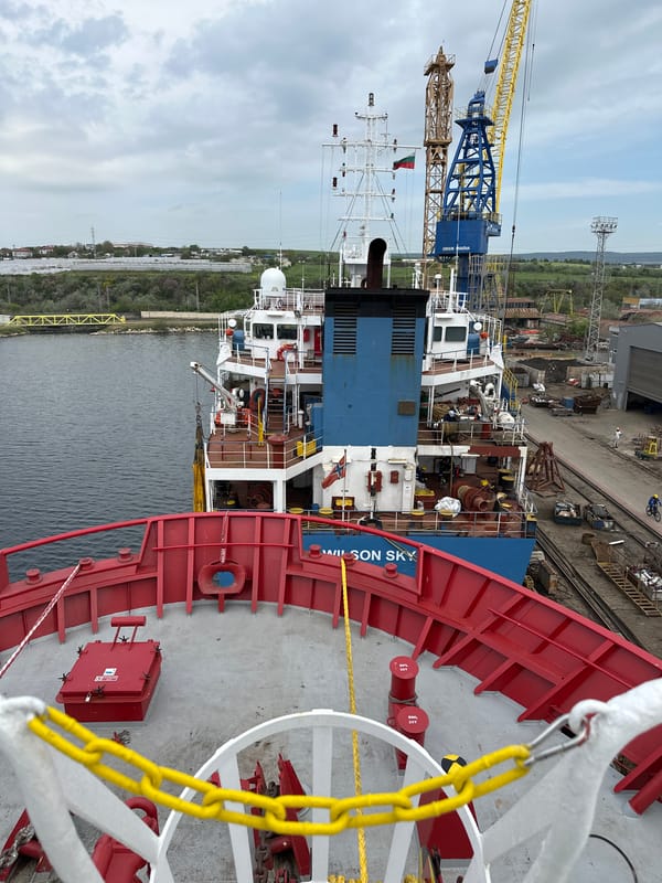 WILSON SKY vessel berthed at Bulgarian shipyard in Ezerovo