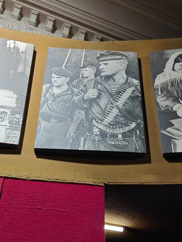 Visitor documents Stalin Museum exhibits in Gori, Georgia