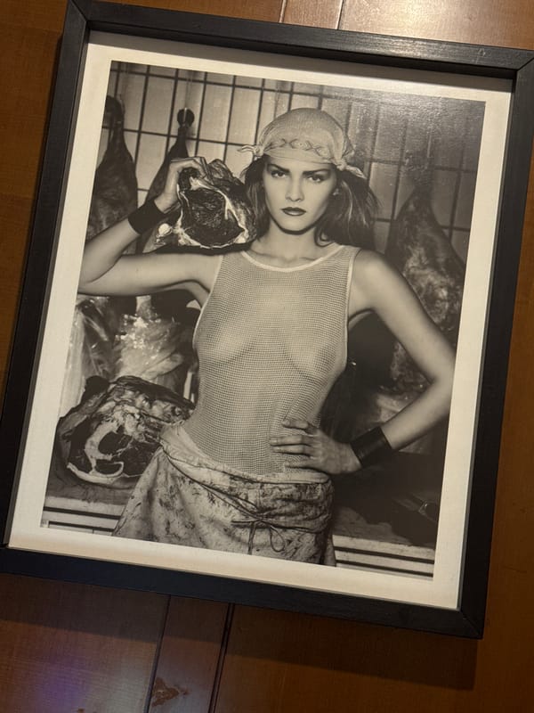 Milan restaurant patron documents dining atmosphere and vintage decor