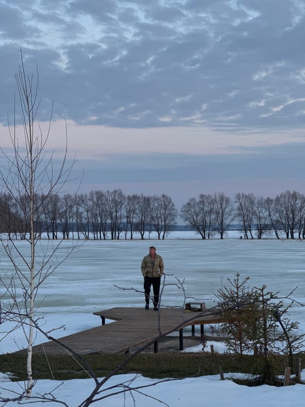 Late winter scenes captured at frozen lakeside location