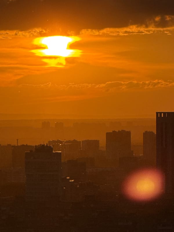 Perm skyline glows under a dramatic June sunset