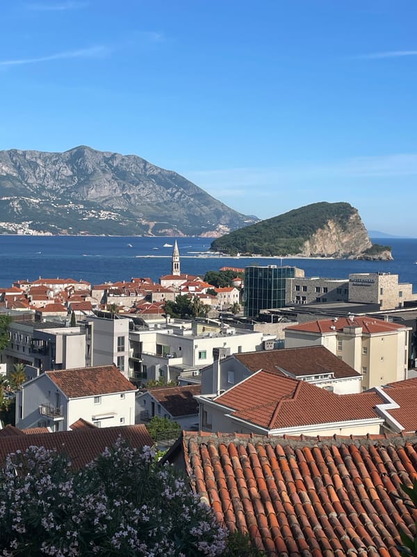 Witness documents panoramic views of Budva from elevated balcony