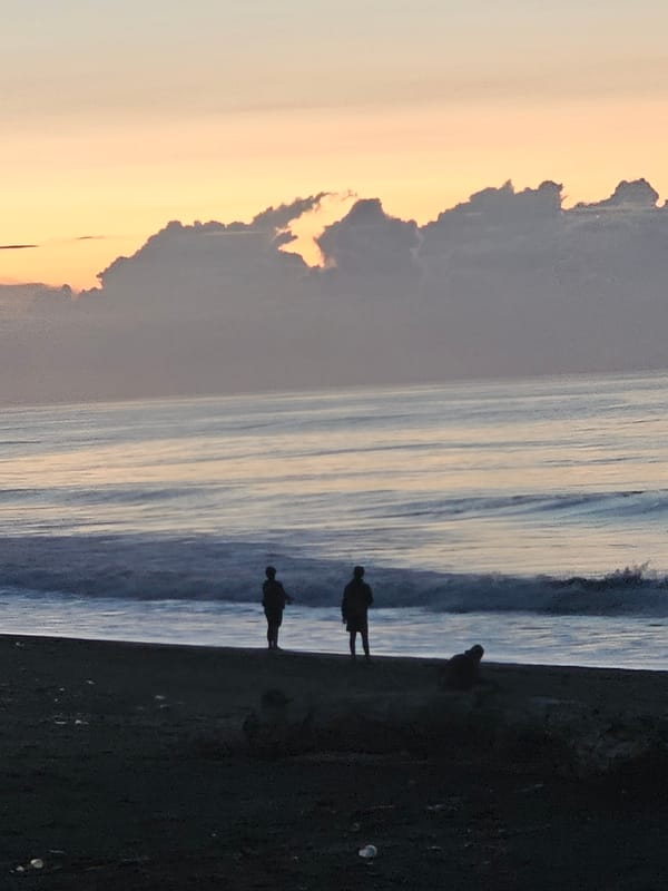Evening twilight scenes captured across Denpasar, Indonesia
