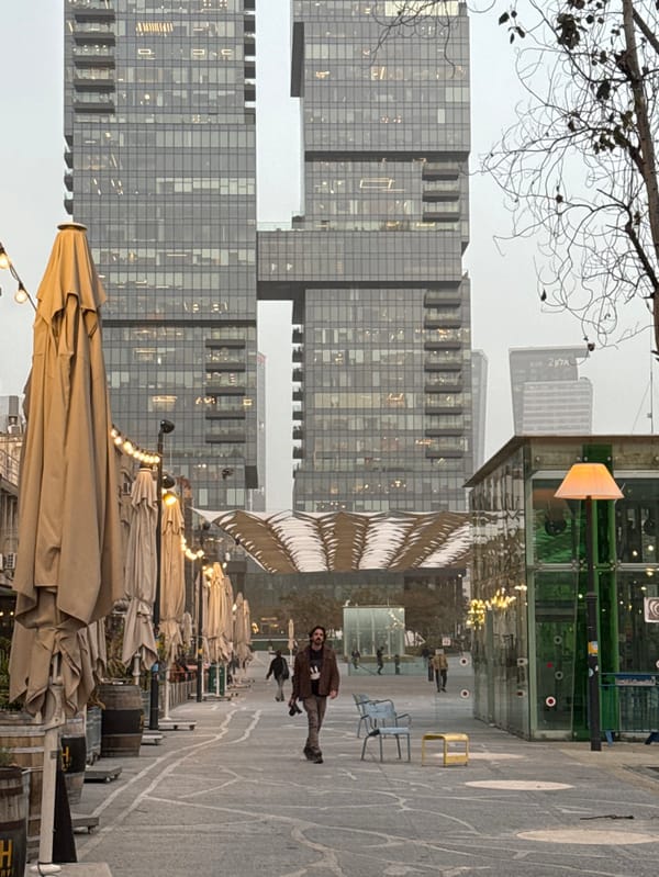 Overcast afternoon at Tel-Aviv's Sarona Market walkway