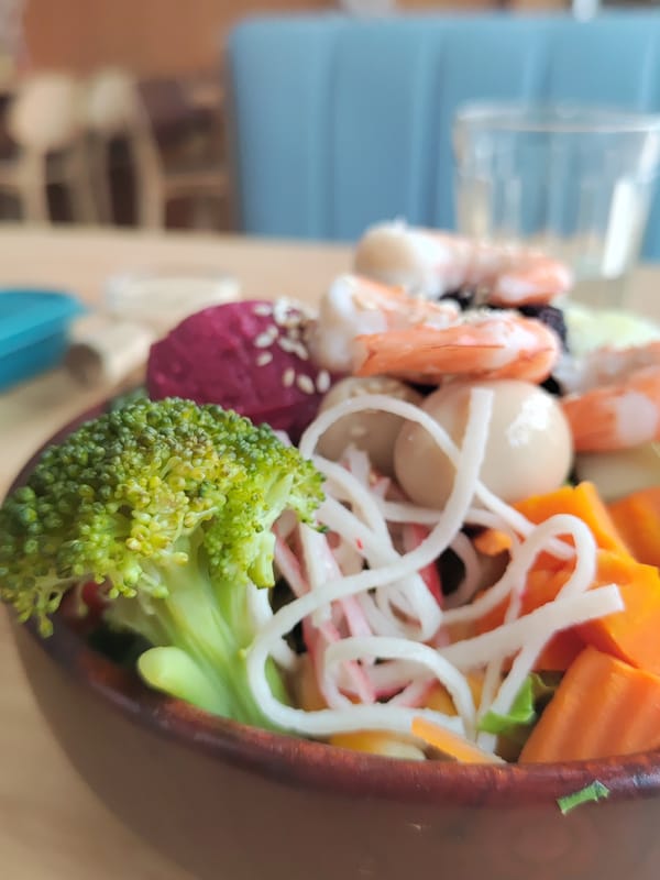Mixed seafood salad documented in Da Lat, Vietnam