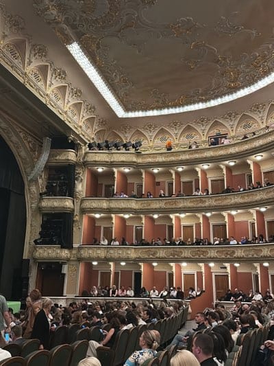 Theater performance documented at ornate Kyiv opera house
