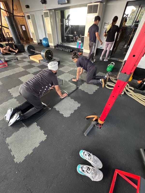 Late-night gym session documented in Kolkata fitness facility
