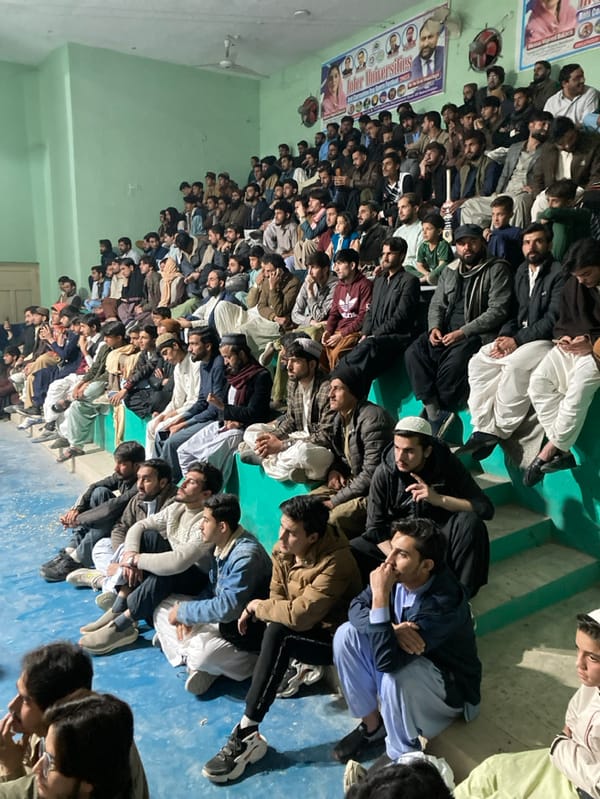 Large Male Gathering With Speaker Held In Quetta Gymnasium