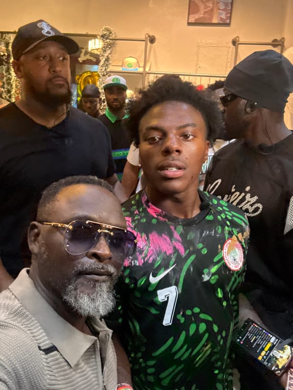 Soccer jersey-wearing figure draws crowds across Lagos districts