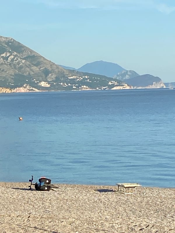 Sunny beach day documented in Prijevor, Montenegro