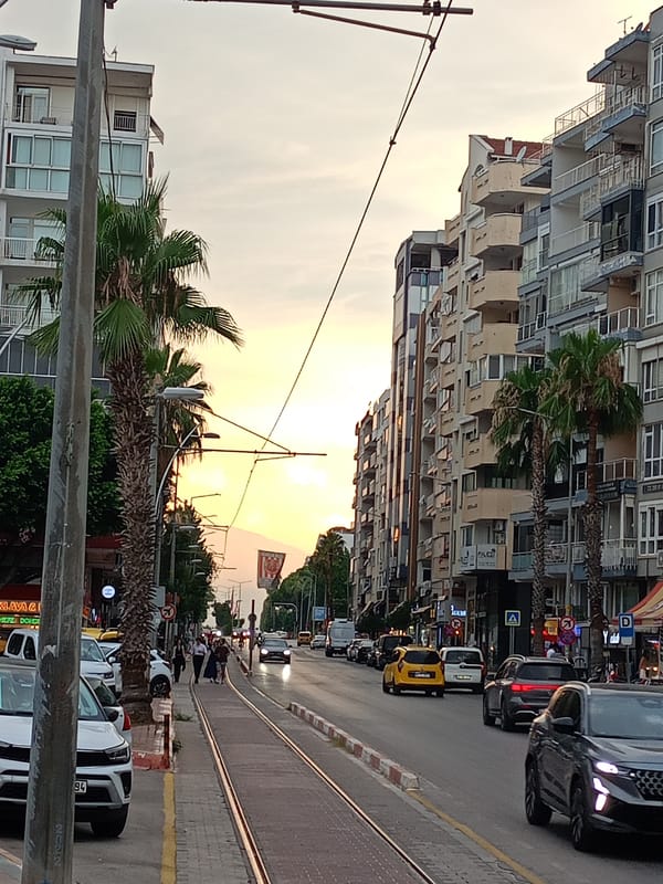Antalya's waterfront park at golden hour