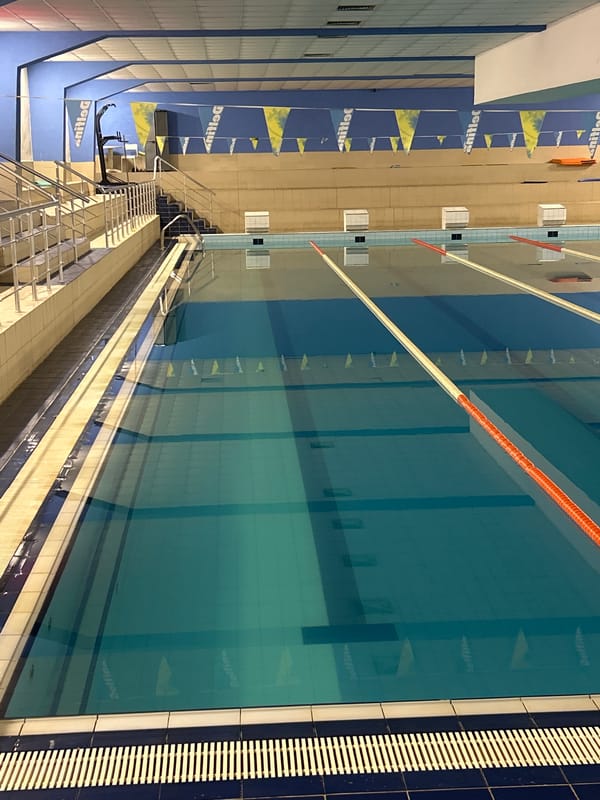 Indoor competitive swimming pool documented in Sofia
