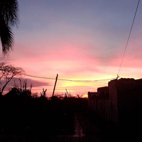 Crescent moon twilight captured in Altagracia, Venezuela