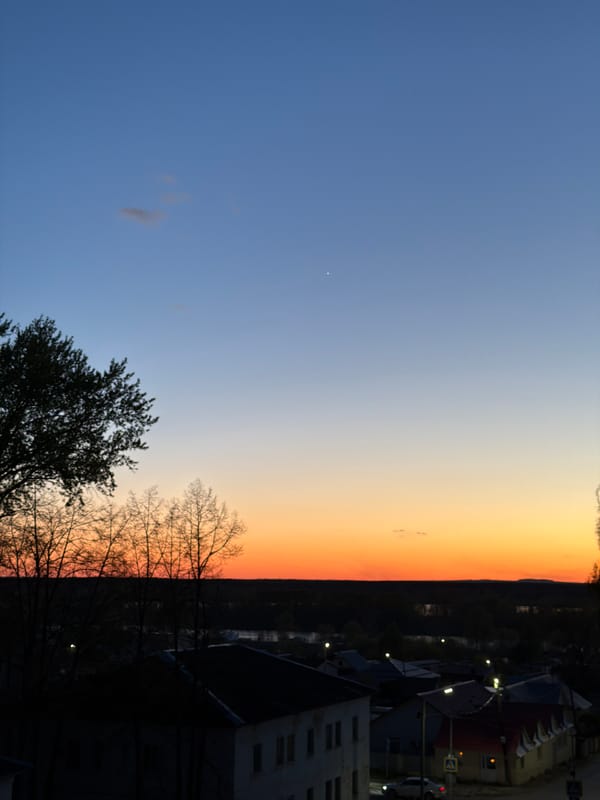Evening life documented across Chaikovsky, Russia in spring twilight