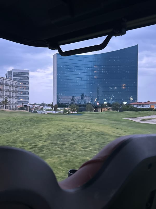 Golf cart view captured in Mexican town