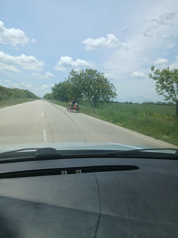 Horse-drawn vehicle spotted on road in Balchik, Bulgaria
