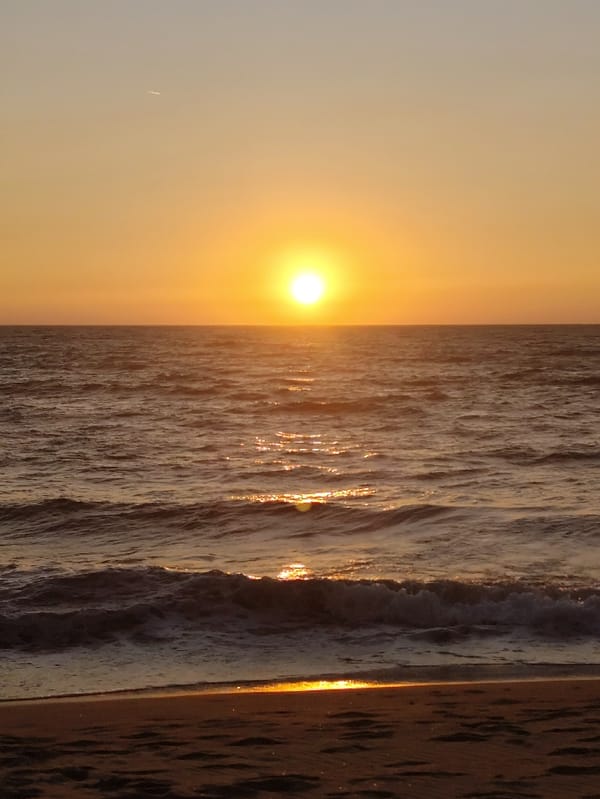 Evening beach life documented at Querim during sunset hours