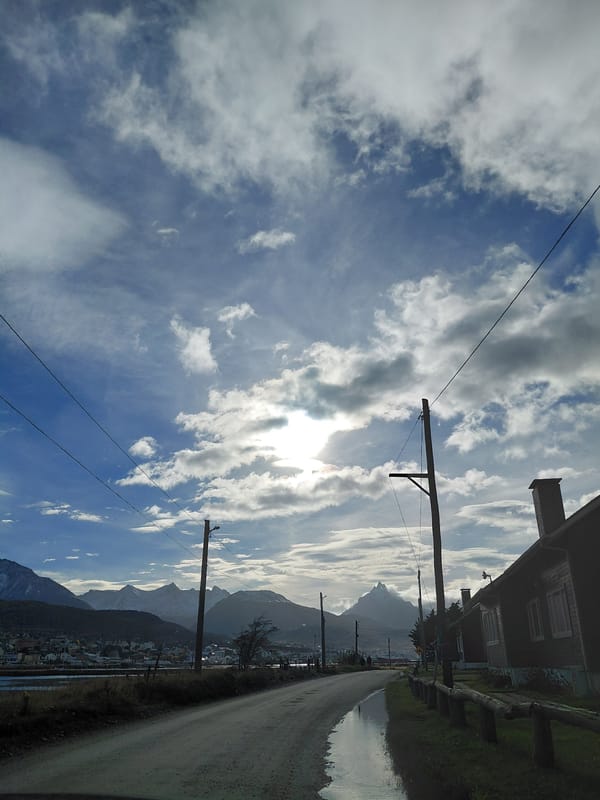 Afternoon views captured in Ushuaia under partly cloudy skies