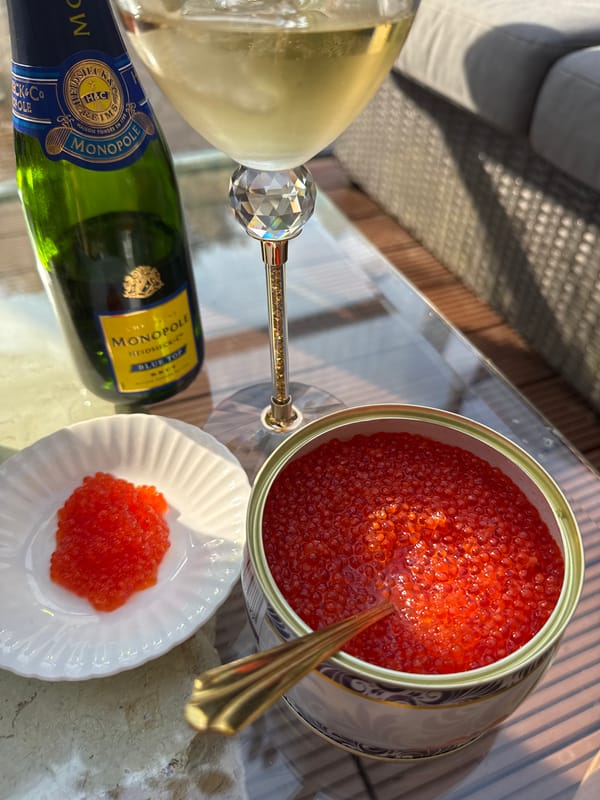 Birthday celebration with champagne and caviar in Dutch garden