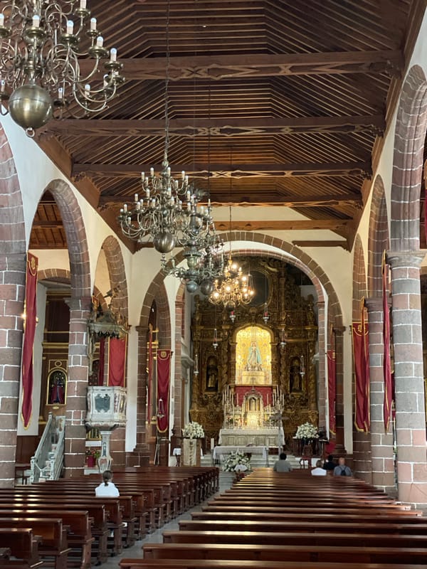 Tourist documents historic church and architecture in Tenerife