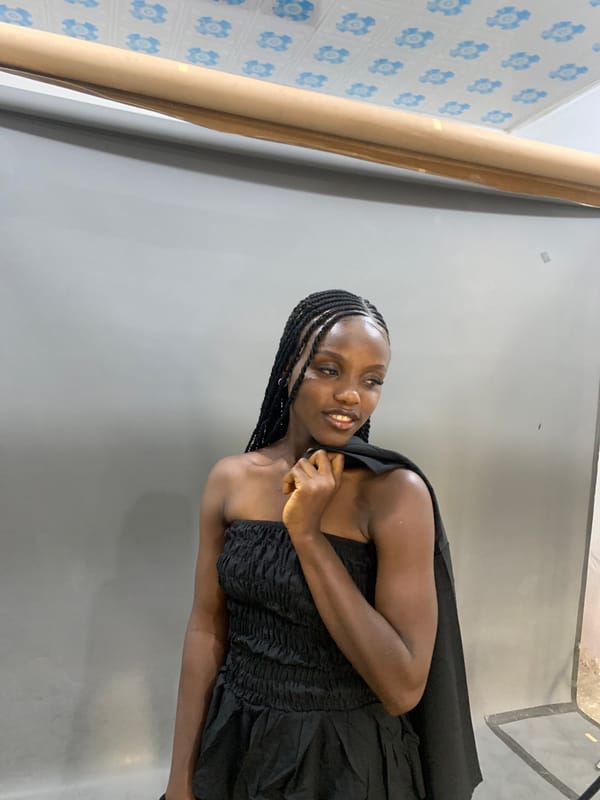 Photo shoot session documented in Gura Top, Nigeria studio