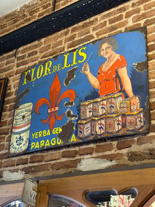 Buenos Aires street scenes: yerba mate ad, braised ribs meal