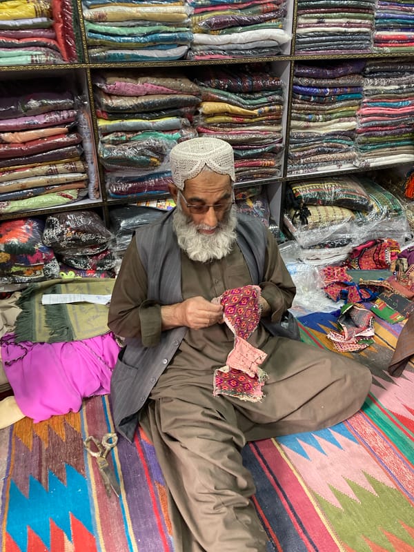 Traditional textile market documented in Quetta, Pakistan