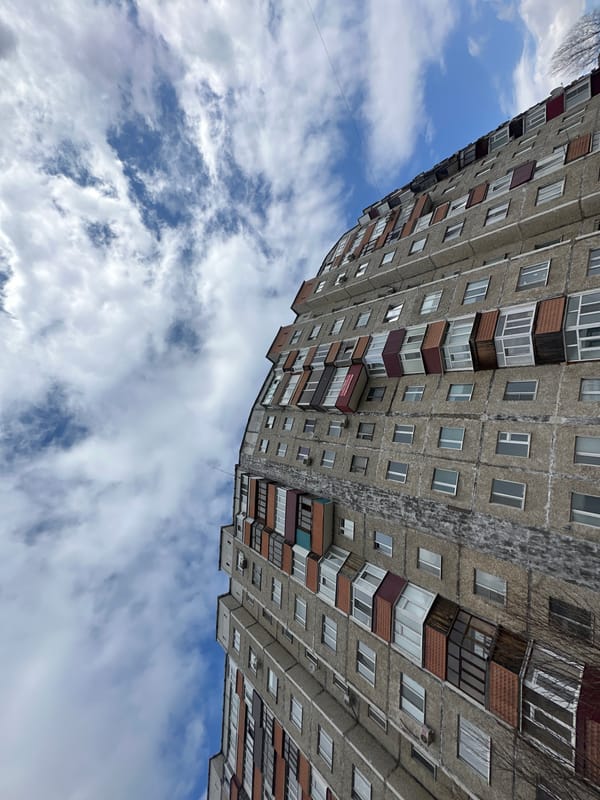 Woman takes morning selfies on Surgut street