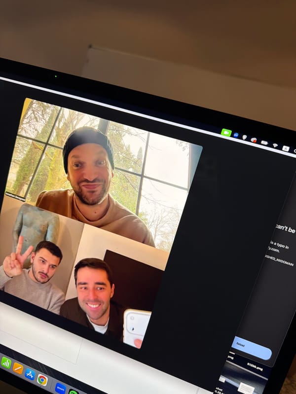 Video conference captured on laptop screen in Tel Aviv