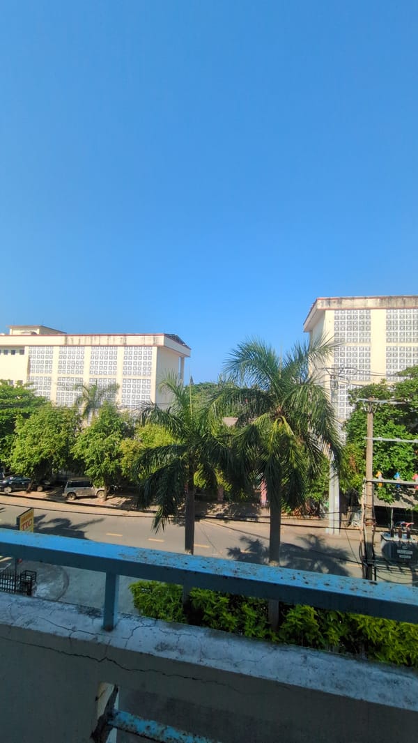 Clear skies frame twin buildings in Tuy Hòa