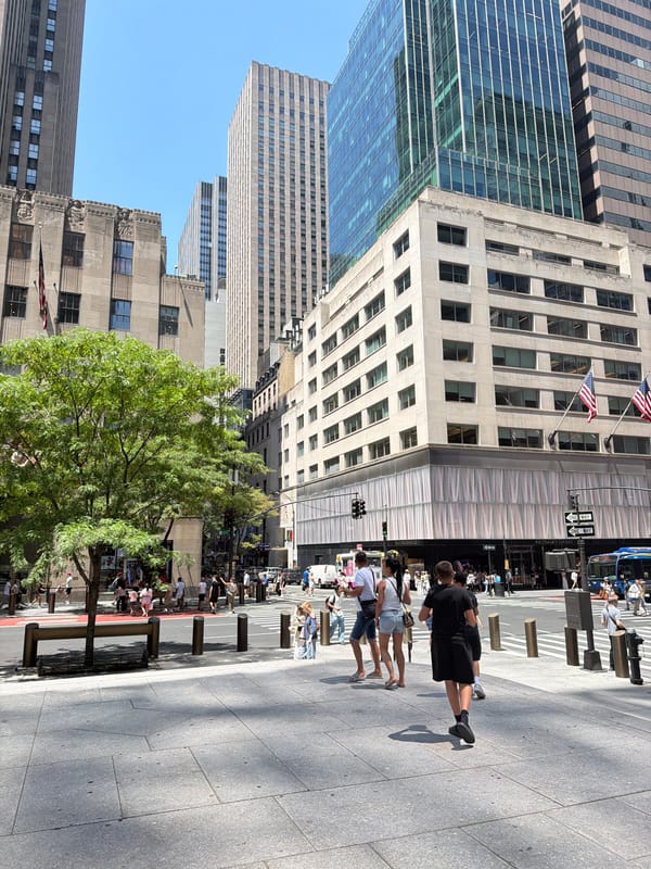Midtown Manhattan streets on a sunny July afternoon