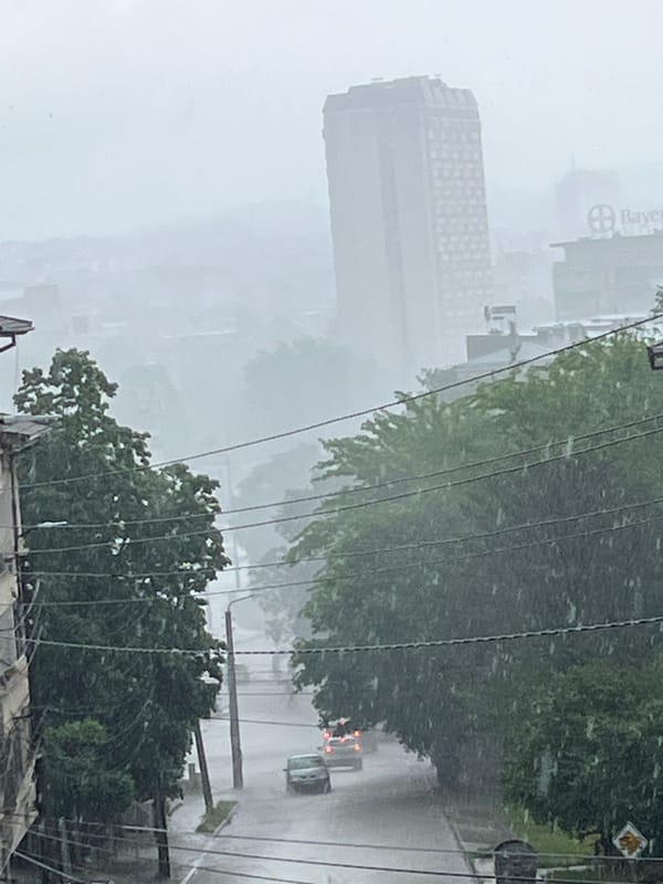 Heavy rain floods streets in Pleven, Bulgaria