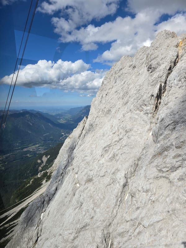 Cable car mountain views near Grainau, Germany