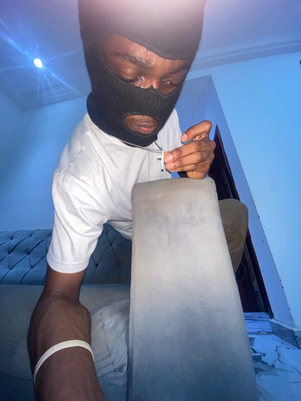 Indoor portrait photography session documented in Joma, Ghana