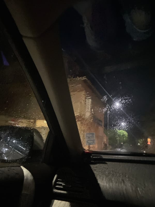 Rainy night documented in Zlatograd, Bulgaria border area