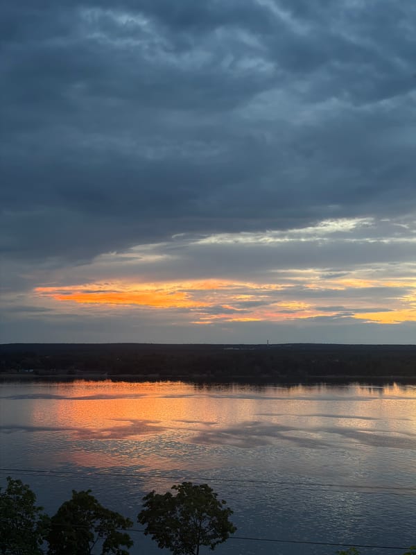 Sunset over the Kama River from Perm's embankment
