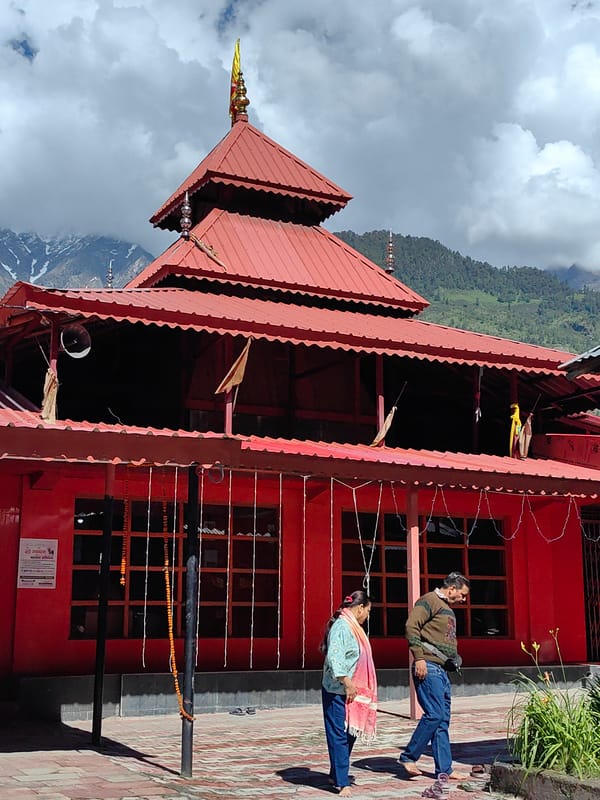 Kullu Valley temple, bridge and street scenes in India