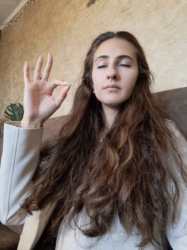 Woman takes selfies in Bulgarian village Saturday morning
